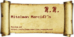 Mitelman Marcián névjegykártya